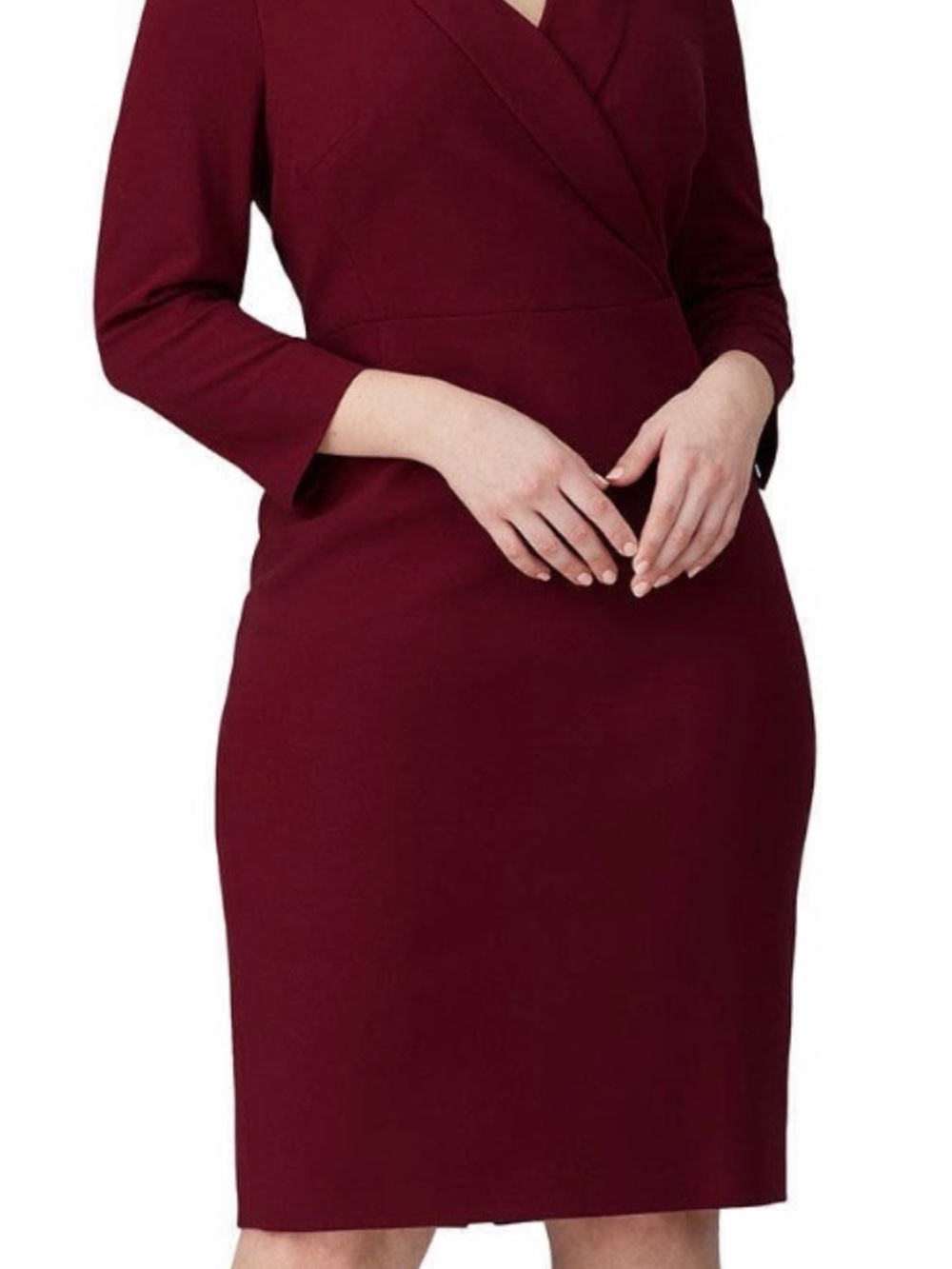 LK Bennett Burgundy Midi Sheath Dress